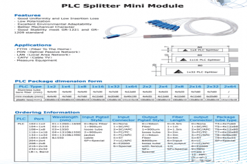 Micro type PLC splitter specification